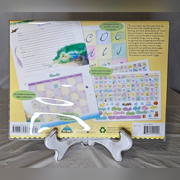 NWT Avalanche Baby's First Year Sticker Calendar And Stuffed Bunny Bundle - Picture 4 of 8